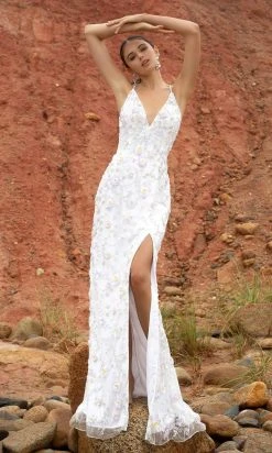 Primavera Couture - 3731 Sleeveless Plunging V-Neck Dress