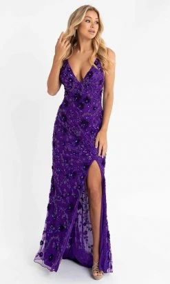 Primavera Couture - 3731 Sleeveless Plunging V-Neck Dress
