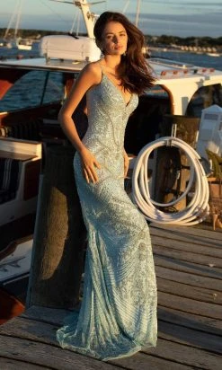 Primavera Couture - 3733 Beaded Sleeveless V-Neck Long Gown