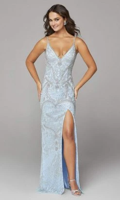 Primavera Couture - 3733 Beaded Sleeveless V-Neck Long Gown