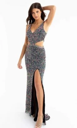 Primavera Couture - 3744 V-Neck Multiple Straps Long Gown