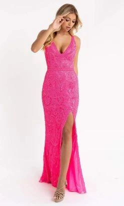 Primavera Couture - 3745 Beaded Sleeveless Wide Strap Gown