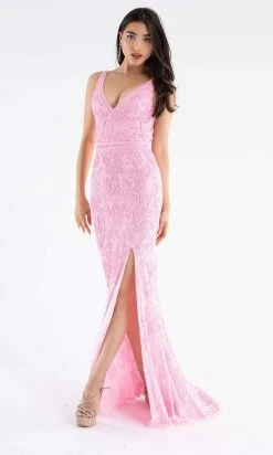 Primavera Couture - 3745 Beaded Sleeveless Wide Strap Gown
