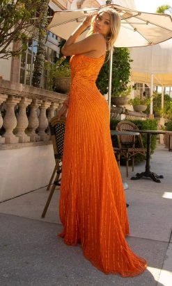 Primavera Couture - 3757 One Shoulder Long Sleeve Fully Sequined Gown 39 Primavera Couture - 3757 One Shoulder Long Sleeve Fully Sequined Gown