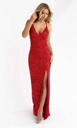 Primavera Couture - 3760 Sequin V-Neck Criss Cross Back Gown 34 Primavera Couture - 3760 Sequin V-Neck Criss Cross Back Gown