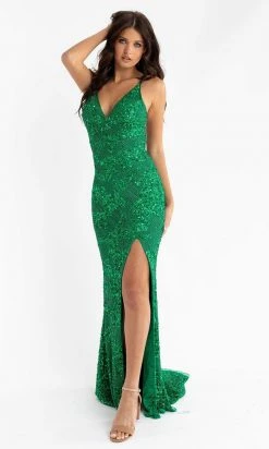 Primavera Couture - 3760 Sequin V-Neck Criss Cross Back Gown 24 Primavera Couture - 3760 Sequin V-Neck Criss Cross Back Gown