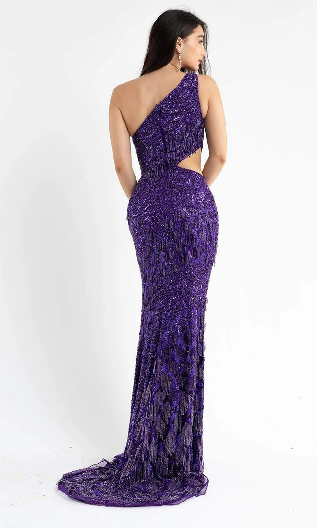 Primavera Couture - 3766 Asymmetrical One Sleeve Gown 19 Primavera Couture - 3766 Asymmetrical One Sleeve Gown