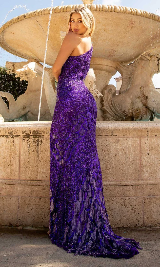 Primavera Couture - 3766 Asymmetrical One Sleeve Gown 23 Primavera Couture - 3766 Asymmetrical One Sleeve Gown