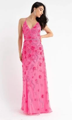 Primavera Couture - 3772 Floral Beaded Spaghetti Strap Long Dress 20 Primavera Couture - 3772 Floral Beaded Spaghetti Strap Long Dress