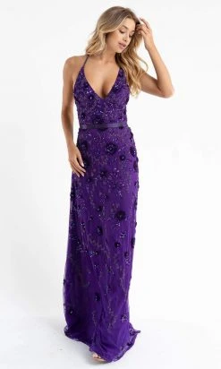 Primavera Couture - 3772 Floral Beaded Spaghetti Strap Long Dress 31 Primavera Couture - 3772 Floral Beaded Spaghetti Strap Long Dress