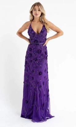 Primavera Couture - 3772 Floral Beaded Spaghetti Strap Long Dress 33 Primavera Couture - 3772 Floral Beaded Spaghetti Strap Long Dress