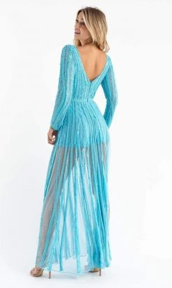 Primavera Couture - 3777 V-Neck Long Sleeve Romper