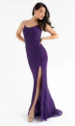 Primavera Couture - 3786 Sequin Scoop Neckline Long Gown