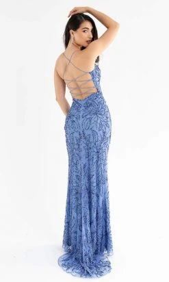 Primavera Couture - 3786 Sequin Scoop Neckline Long Gown