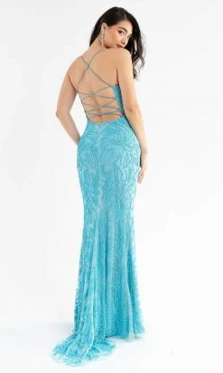 Primavera Couture - 3786 Sequin Scoop Neckline Long Gown