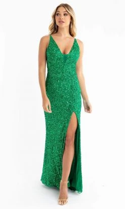 Primavera Couture - 3792 Sleeveless Sequin High Slit Dress 49 Primavera Couture - 3792 Sleeveless Sequin High Slit Dress