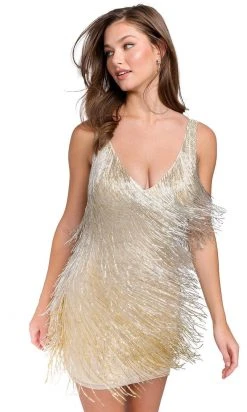 Primavera Couture 3803 - Beaded Fringes Sheath Cocktail Dress 24 Primavera Couture 3803 - Beaded Fringes Sheath Cocktail Dress