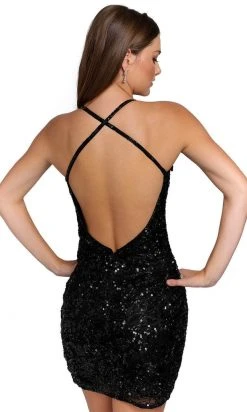 Primavera Couture 3832 - V-Neck Crisscross Back Cocktail Dress