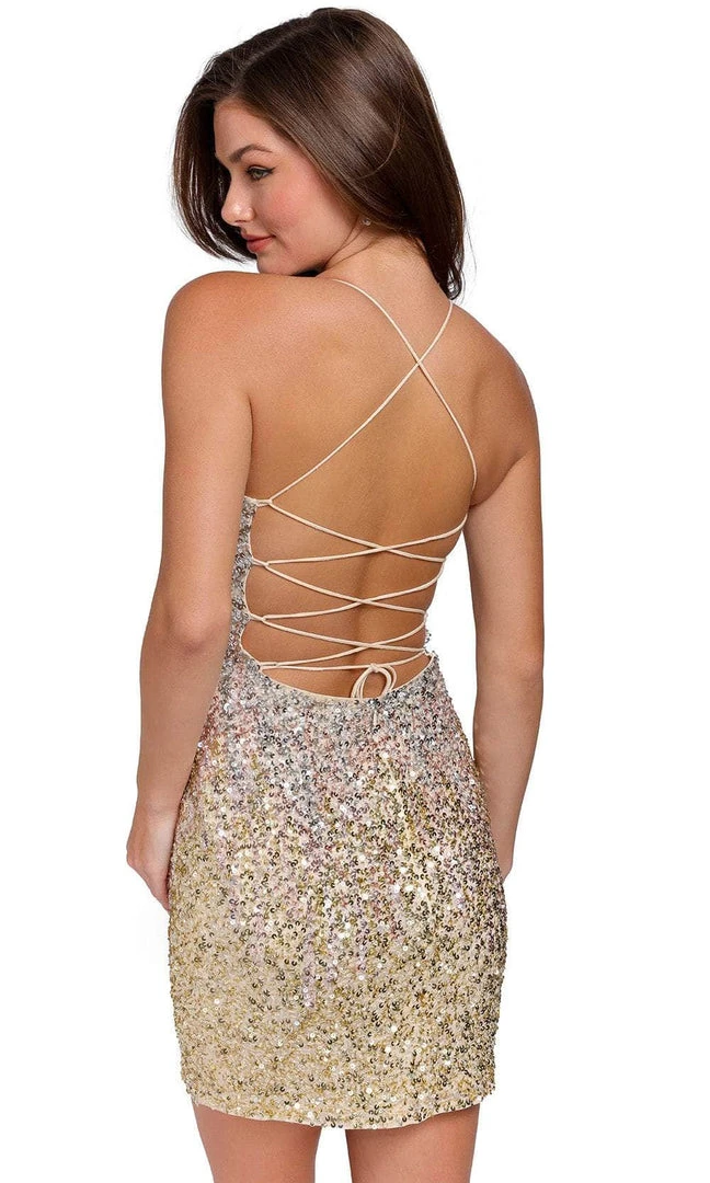 Primavera Couture 3833 - Lace-Up Back Cocktail Dress 4 Primavera Couture 3833 - Lace-Up Back Cocktail Dress