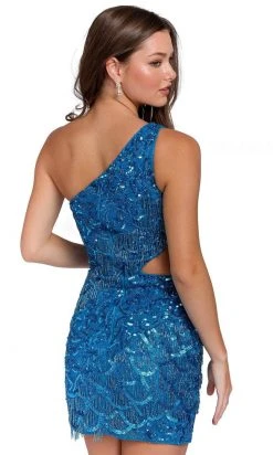 Primavera Couture 3836 - Asymmetric Neck Cutout Cocktail Dress 55 Primavera Couture 3836 - Asymmetric Neck Cutout Cocktail Dress