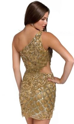 Primavera Couture 3836 - Asymmetric Neck Cutout Cocktail Dress 41 Primavera Couture 3836 - Asymmetric Neck Cutout Cocktail Dress