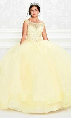 Princesa By Ariana Vara - PR11935 Sheer Bateau Beaded Tulle Ballgown