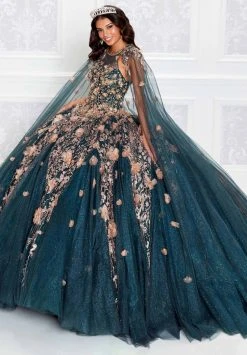 Princesa By Ariana Vara PR12262 - 3D Florals And Cape Ball Gown 16 Princesa By Ariana Vara PR12262 - 3D Florals And Cape Ball Gown