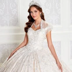 Princesa By Ariana Vara PR12266 - 3D Flowers Lighted Ball Gown