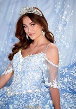 Princesa By Ariana Vara PR12271 - Detachable Ruffle Sleeves Lighted Ball Gown