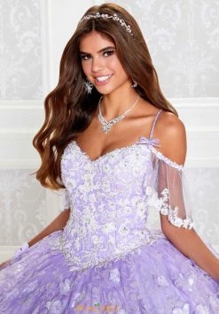 Princesa By Ariana Vara PR12271 - Detachable Ruffle Sleeves Lighted Ball Gown