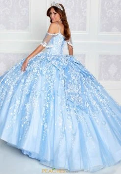 Princesa By Ariana Vara PR12271 - Detachable Ruffle Sleeves Lighted Ball Gown