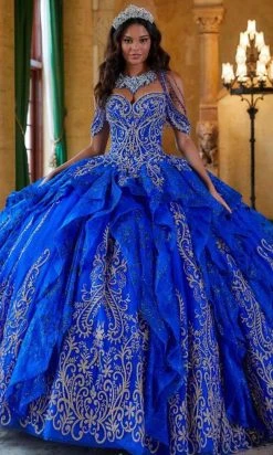 Princesa By Ariana Vara PR12274 - Embellished Ball Gown With Necklace