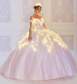 Princesa By Ariana Vara - PR22036 Floral Ball Gown With Lights