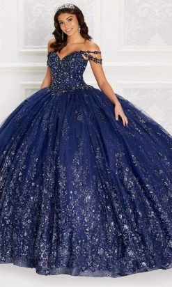 Princesa By Ariana Vara - PR22145 Floral Off Shoulder Glittered Gown