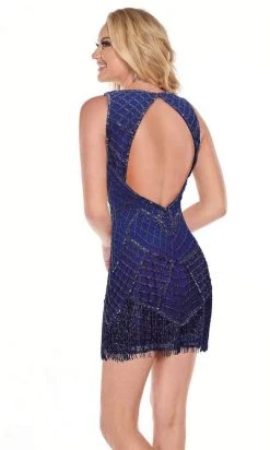 Rachel Allan - 30016 Beaded Scoop Cocktail Dress