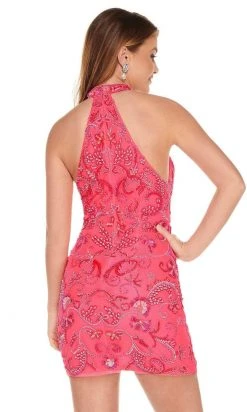 Rachel Allan - 40022 High Choker Neck Beaded Tulle Cocktail Dress