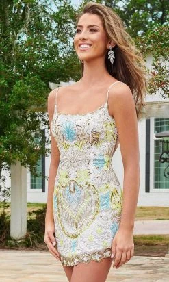 Rachel Allan 40080 - Beaded Sheath Cocktail Dress