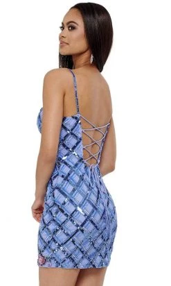 Rachel Allan - 40153 Sequin Lattice Sheath Dress