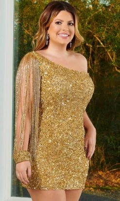 Rachel Allan 40201 - Beaded Fringe Sleeve Cocktail Dress 21 Rachel Allan 40201 - Beaded Fringe Sleeve Cocktail Dress