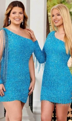 Rachel Allan 40201 - Beaded Fringe Sleeve Cocktail Dress 31 Rachel Allan 40201 - Beaded Fringe Sleeve Cocktail Dress