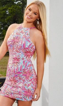 Rachel Allan 40221 - Sleeveless Halter Cocktail Dress