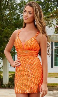 Rachel Allan 40223 - Dual Strap Beaded Homecoming Dress 8 Rachel Allan 40223 - Dual Strap Beaded Homecoming Dress