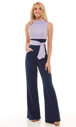 Rachel Allan - 50040 Two Toned Collared Jumpsuit