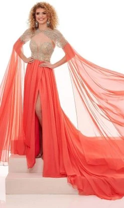 Rachel Allan - 50055 Detachable Sleeve Crystal Beaded Dress