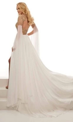 Rachel Allan - 50055 Detachable Sleeve Crystal Beaded Dress