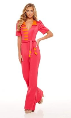 Rachel Allan - 50096 Stripe Draped Jumpsuit 12 Rachel Allan - 50096 Stripe Draped Jumpsuit