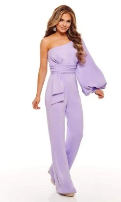Rachel Allan - 50108 Bishop Sleeve One Shoulder Jumpsuit 15 Rachel Allan - 50108 Bishop Sleeve One Shoulder Jumpsuit