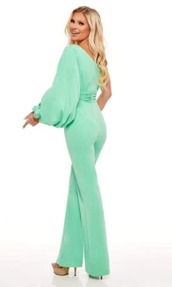 Rachel Allan - 50108 Bishop Sleeve One Shoulder Jumpsuit 11 Rachel Allan - 50108 Bishop Sleeve One Shoulder Jumpsuit