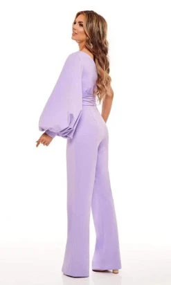 Rachel Allan - 50108 Bishop Sleeve One Shoulder Jumpsuit 14 Rachel Allan - 50108 Bishop Sleeve One Shoulder Jumpsuit