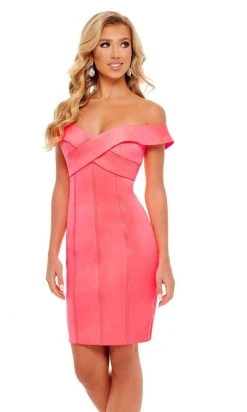 Rachel Allan - 50116 Cross Bodice Sheath Dress